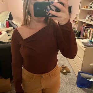 Off the Shoulder Long Sleeve Shirt